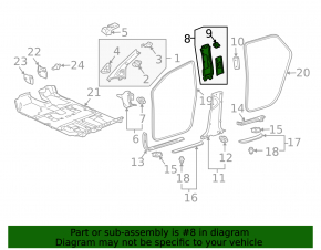 Center pillar trim upper belt right Lexus RX300 RX330 RX350 RX400h 04-09 gray