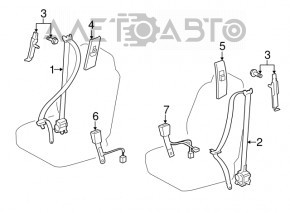Driver's seat belt Toyota Avalon 05-12 gray