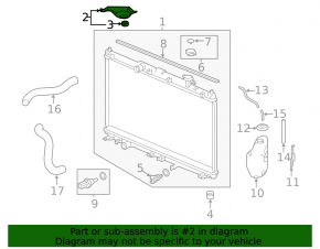 Upper left radiator mount for Honda Accord 13-17 (rubber + metal)