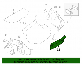 Nissan Leaf 18 trunk opening trim - black