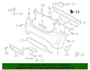 Lower rear bumper reinforcement bracket for Hyundai Veloster 12-17