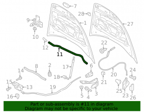 Front hood seal Porsche Cayenne 958 11-14