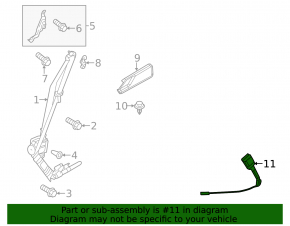 Mazda 6 18-21 black driver's seat belt latch with sensor