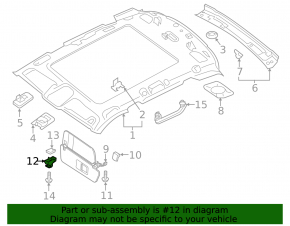 Left sun visor hook for Audi Q7 16-25 gray