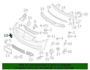 Plug towing hook front bumper BMW 5 F10 11-16 M Pack