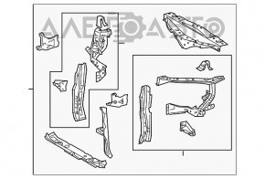 Lexus RX350 RX450h 10-15 TV radiator panel assembly with eyelashes