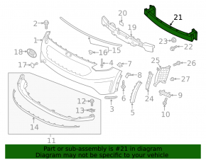 Front bumper reinforcement with fangs Kia Niro 17-19 HEV, PHEV dented