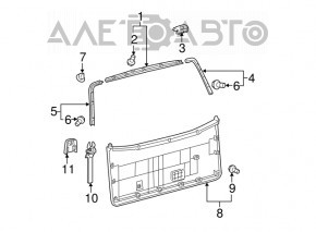 Left trunk door trim Toyota Sequoia 08-16 black, scratch