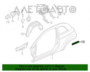Ventilation shield left Fiat 500 12-19