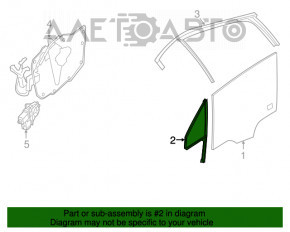 Glass triangle door front right Fiat 500X 16-22