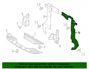 Radiator seal left Mitsubishi Eclipse Cross 18-20
