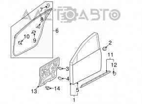 Front Right Door Seal Nissan Rogue 07-12