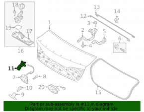 Hyundai Sonata 15-19 Trunk Lid Lock Cylinder