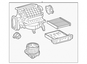 The bare fan housing, right side of a Toyota Camry v30.