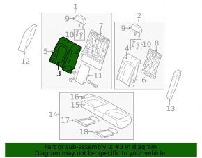 Right rear seat backrest for Kia Optima 11-15, gray velour, with armrest, ready to clean