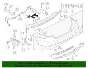Rear bumper mount central upper Audi A4 B8 13-16 rest