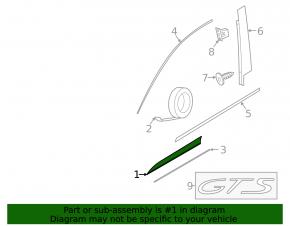 Door trim lower front right Porsche Macan 15-18 glossy carbon, scratch