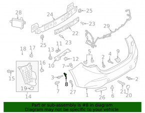 Rear bumper mount on the wing left Mazda 3 14-18 BM