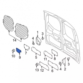 Trunk door trim right upper Ford Transit Connect MK2 13-23 25 cargo