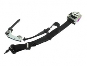 Driver's seat belt Ford Mustang mk6 15-17 coupe black, tensioner shot, cracks on the mount
