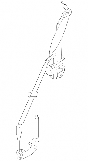 Driver's seat belt Ford Mustang mk6 15-17 coupe black, tensioner shot, cracks on the mount