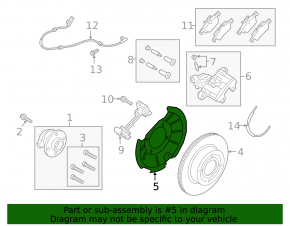 Brake Disc Cover Rear Left Ford Ecosport 18-22 FWD