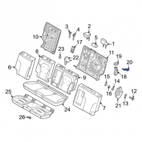 Rear seat bracket left Ford Mustang Mach-E 21-26