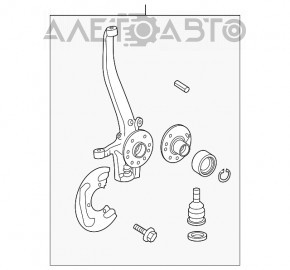Trunnion with hub front right Mercedes W164 ML
