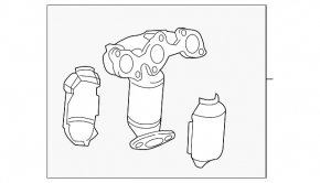 Rusty rear exhaust manifold with catalytic converter for Lexus ES300 ES330, with lambda sensor