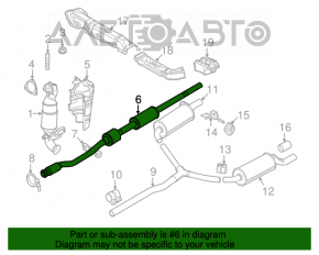 Exhaust line middle part with catalytic converter Mini Cooper Clubman R55 07-14 1.6 turbo