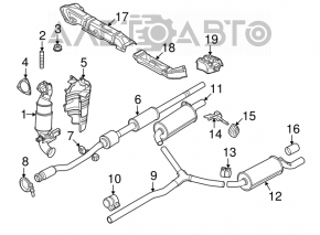 Exhaust line middle part with catalytic converter Mini Cooper Clubman R55 07-14 1.6 turbo