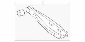 The lower rear left transverse control arm of a Subaru Outback 15-19 is dented.