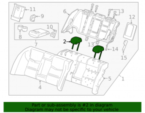 Cadillac ATS 13-18 right rear headrest, black leather