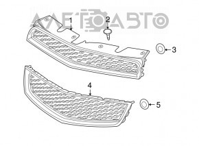 Upper grille front bumper Chevrolet Equinox 10-15 prerest FPS