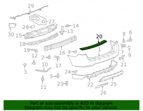 Rear bumper trim Chevrolet Equinox 10-15 prerest