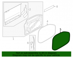 Door seal front left Volvo V90 17-22 usa