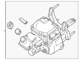 Master brake cylinder with vacuum booster complete Nissan Leaf 18-22 with reservoir and cover for R16, 40 kWh