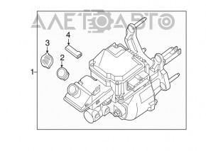 Master brake cylinder with vacuum booster complete Nissan Leaf 18-22 with reservoir and cover for R16, 40 kWh