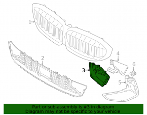 Front bumper grille left BMW 3 G20 23-26 M-sport, black