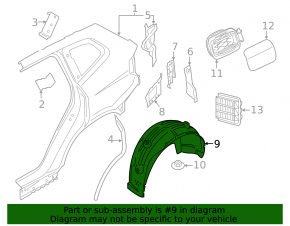 Rear left mudguard BMW X5 G05 19-23