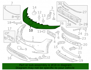 Upper front bumper trim for Toyota Prius 2023-2026