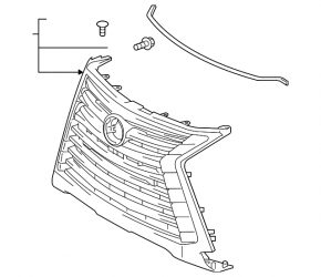 Radiator grille grill Lexus LX570 20-21 rest