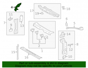 Right eyelash TV bracket for Toyota Prius 50 16-22