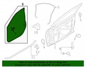 Front left door seal Subaru Outback 20-23