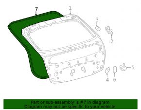 Toyota Prius 50 16-22 trunk door rubber seal