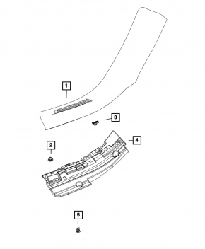 Rear left door sill plate fastening for Jeep Grand Cherokee WL 22-25