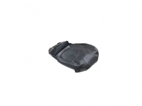 Jeep Cherokee KL 19-23 passenger seat cushion upholstery, black leather, perforated, heated, dented