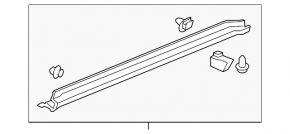 Threshold footboard right Acura MDX 07-09 structure breakage of fastening, scratches, abrasions