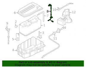 Positive terminal of battery VW Touareg 11-17
