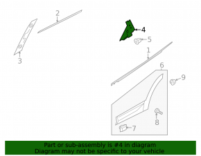 Door trim side rear left Hyundai Santa FE 19-23 structure, rear
